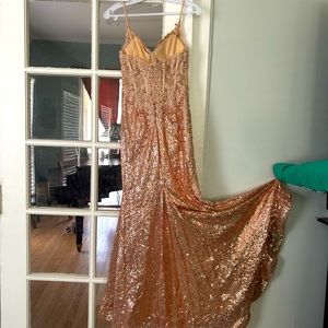 Prom Dress, Rose Gold, Size 2 or Small, Worn Once